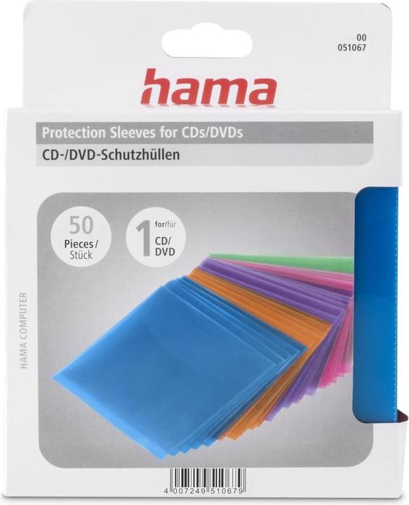 Hama 1x50 CD-ROM/DVD-ROM Schutzhüllen farbig