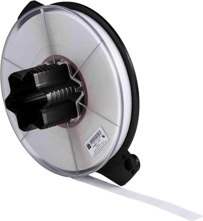 Actual product image Brady WRAP-11-427, vinyl, matt, white/transparent, 12.70 x 12.70(38.10) mm, self-laminating, perm (20.07 mm)