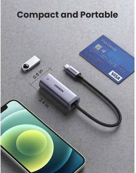 Produktbild Ugreen USB-C to RJ45 Netzwerkadapter (USB-C, RJ45 (1x))