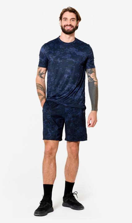 Produktbild Domyos Men's Short-Sleeved Crew Neck Breathable Fitness T-Shirt - Navy Blue (3XL)