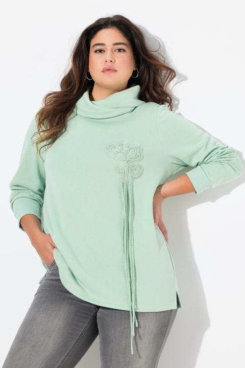 Immagine prodotto Ulla Popken Felpa con design floreale, colletto alto e maniche lunghe (46, 48)