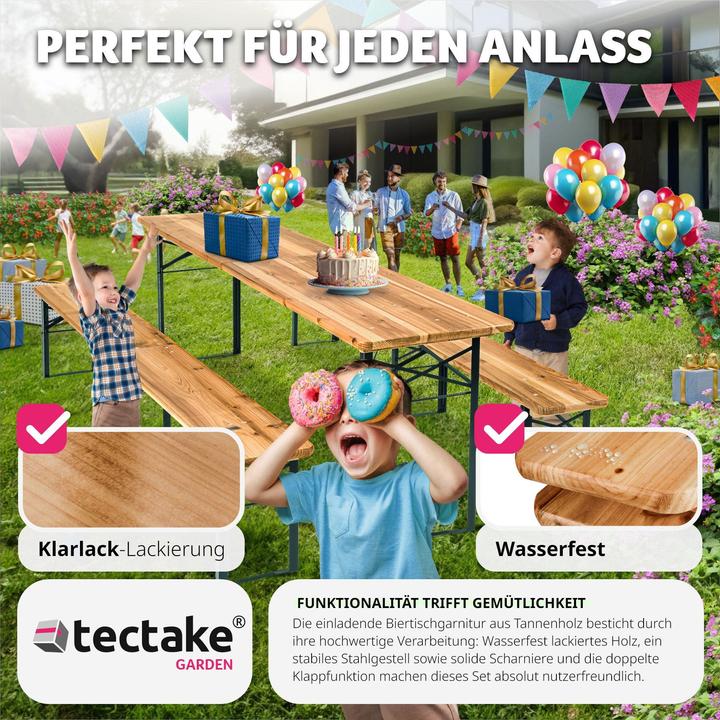 Produktbild tectake Bierzeltgarnitur (219 cm)