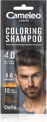 Immagine prodotto Cameleo Uomo Shampoo Colorante Capelli Castani Barba Baffi Colore Visibile in 10 Minuti Rinfresca (15 ml)