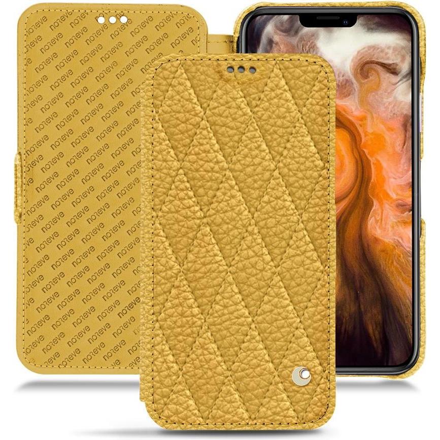 Noreve Lederschutzhülle horizontal (Apple iPhone 11 Pro Max), Smartphone Hülle, Orange