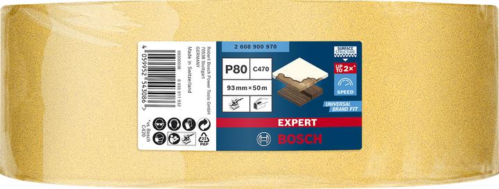 Produktbild Bosch Professional Zubehör EXPERT C470 Schleifpapierrolle zum Handschleifen, 93 mm x 50 m, G 80 (80)