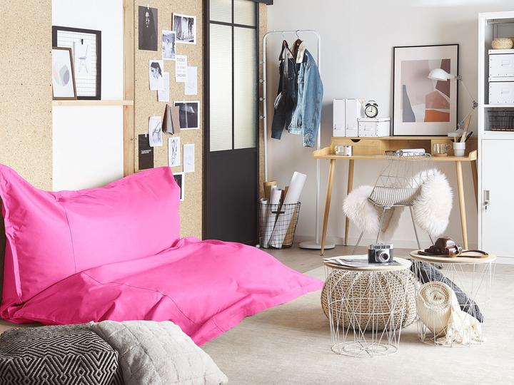 Actual product image Beliani Beanbag with inner bag for indoor and outdoor use 180 x 230 cm pink FUZZY