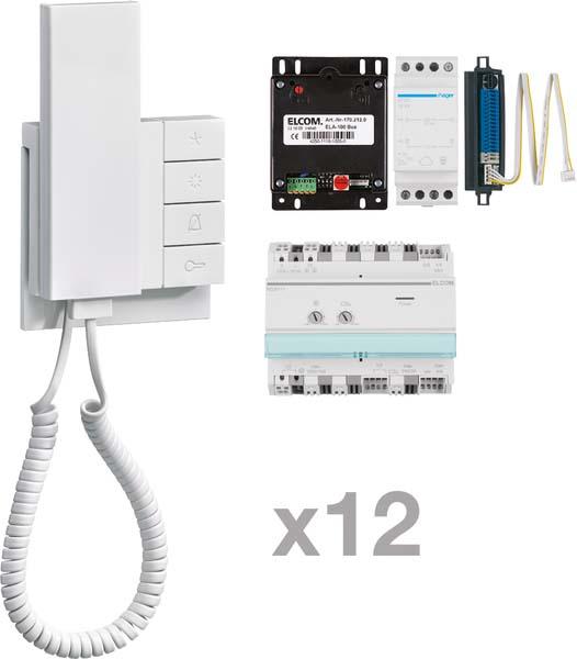 Produktbild Elcom Audio-Sprechanlagen-Set Fon i2Audio+2Draht 12-Teilnehmer
