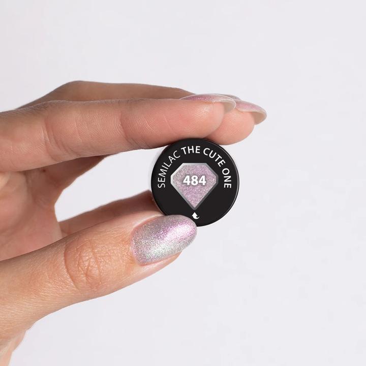 Productafbeelding Semilac UV Nagellak Hybrid 484 De Schattige 7ml (delicaat, subtiele tint roze, Semi-permanente vernis)