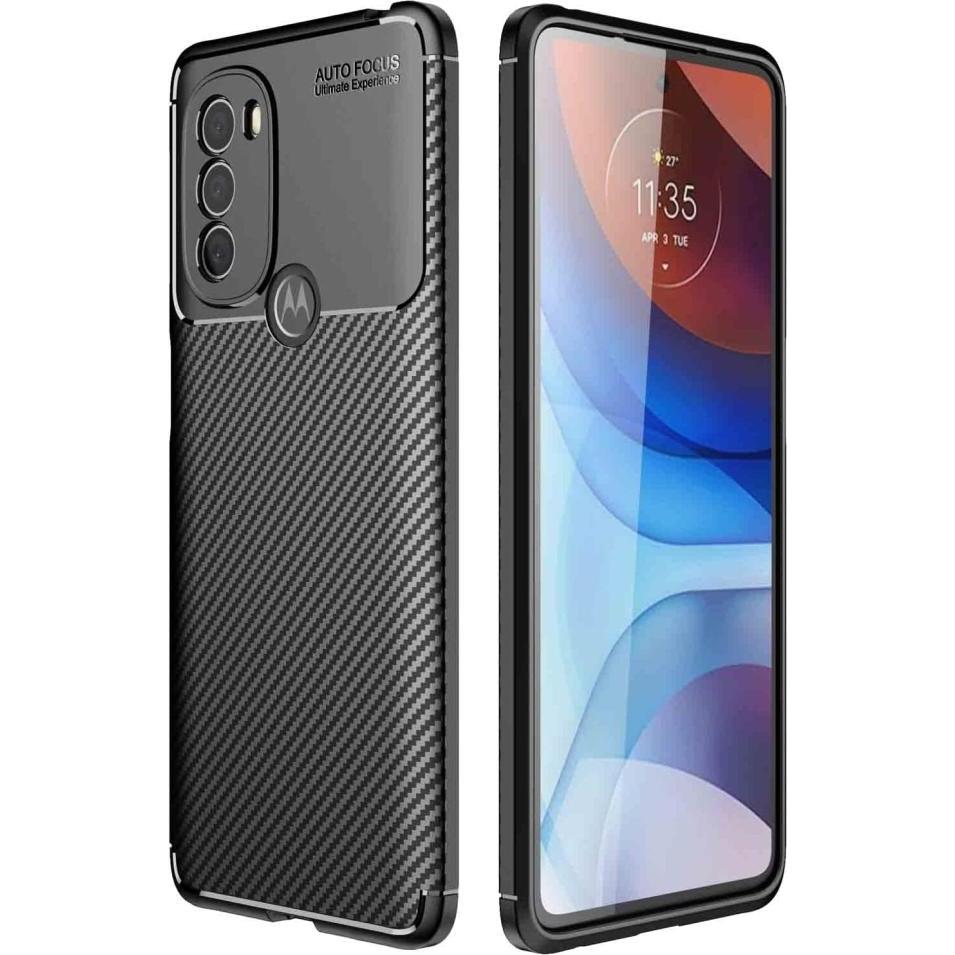 Thumbnail - Screenguard Motorola Moto G41 Hülle Carbon Design TPU Case (Motorola Moto G41), Smartphone Hülle, Schwarz
