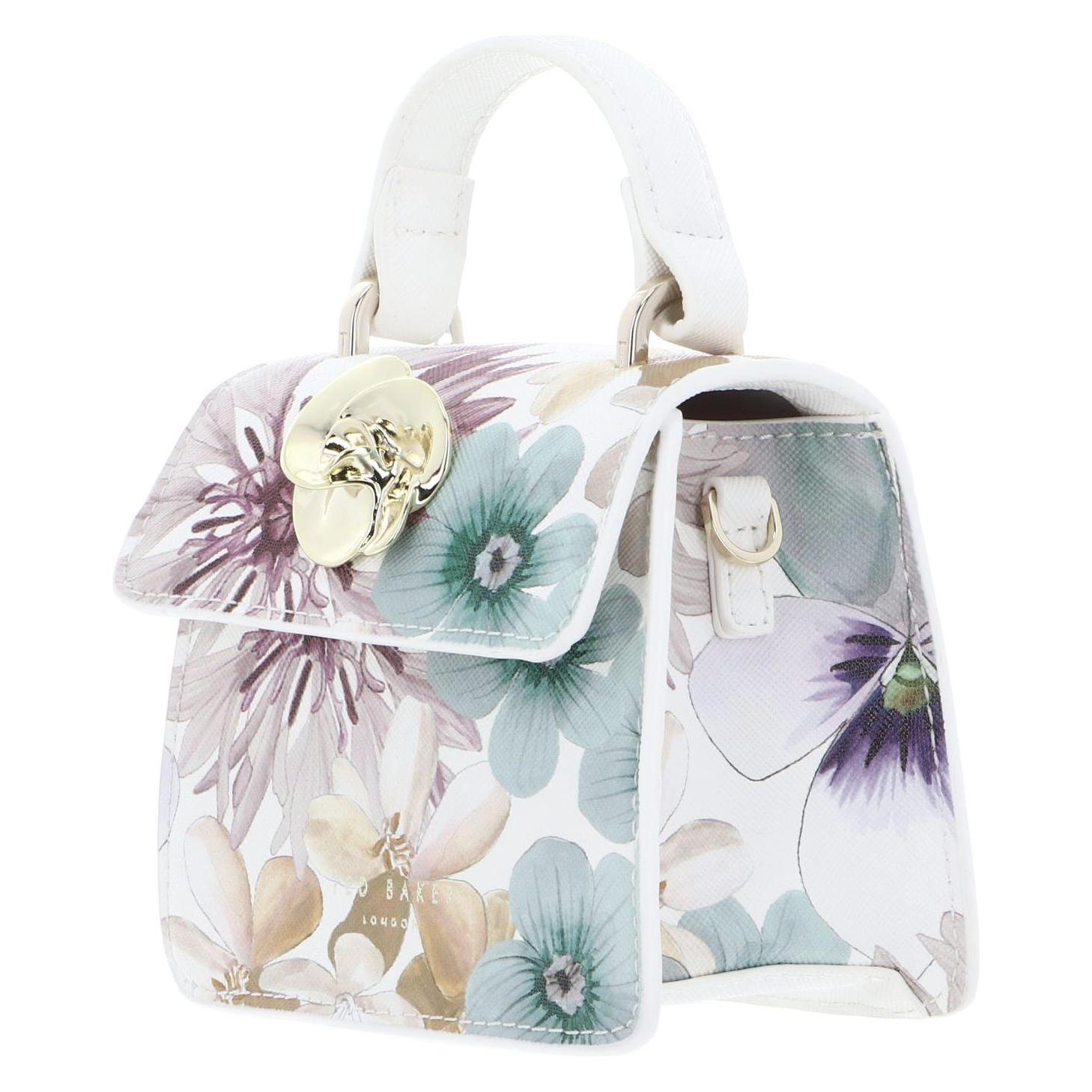 Ted Baker, Damen, Handtasche, Helensa Petal Print Mini Top Handle Rose Detail Bag, Mehrfarbig