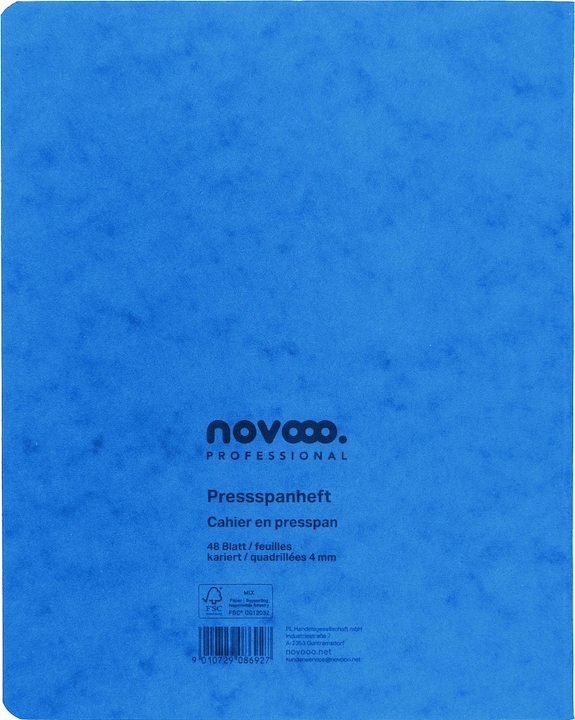 Novooo Pressspanheft (175 x 220 mm, Kariert)