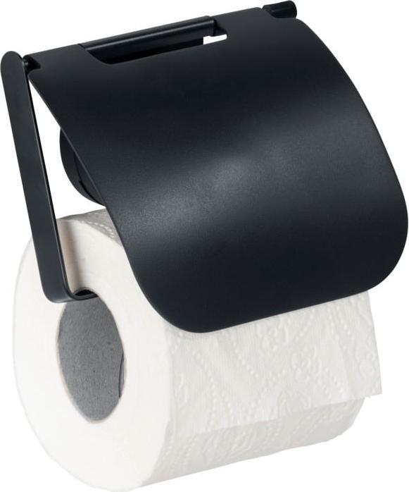 Wenko Papierrollenhalter mit Deckel Static-Loc Plus Pavia schwarz 24900100