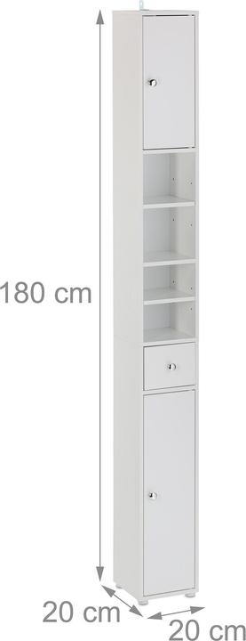 Relaxdays Badezimmerschrank (20 x 20 x 180 cm)
