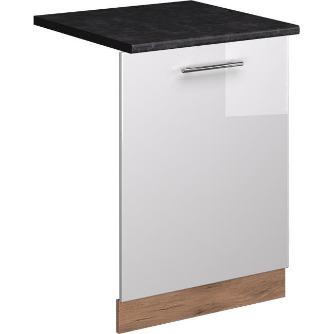 Vichy Fame-Line, Weiss Hochglanz/Goldkraft Eiche, 60 cm, AP Anthrazit, Geschirrspüler Zubehör, Weiss