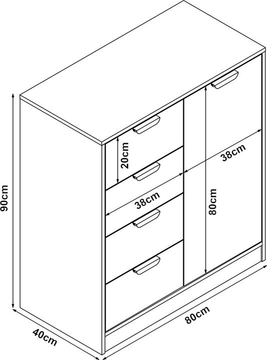 Image du produit En.Casa Varkaus (80 x 40 x 90 cm)