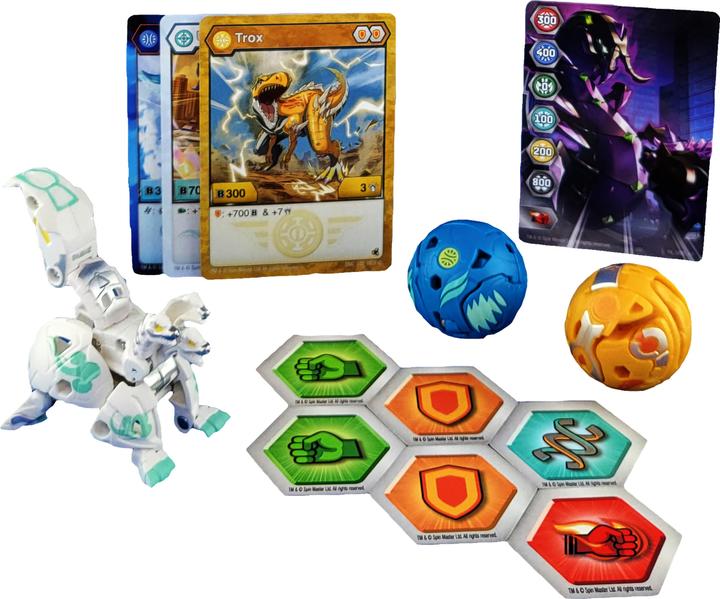 Actual product image Bakugan Evolutions' Starter Pack with 3 (Ultra Haos Howlkor, Basic Aurelus Trox, Basic Aquos Pegatri