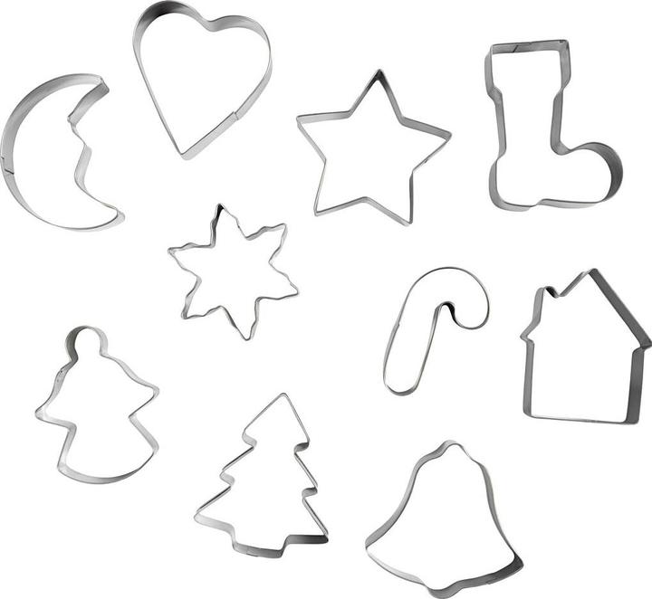 Creativ Company Guetzli-Ausstecher 3-5.7 cm, 10 Stück, Materialtyp: Metall