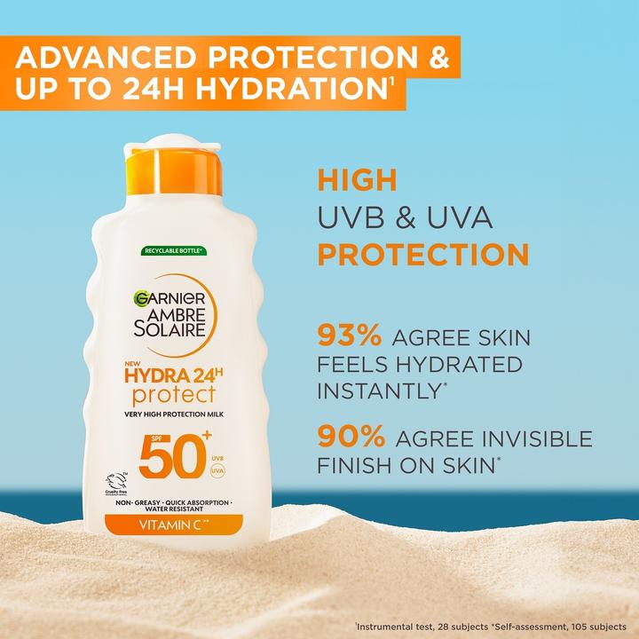 Image du produit Garnier Sunscreen Milk Spf 50 Ambre Solaire Hydra 24h Protect Very High Protection Milk - 175 Ml (Lait solaire, SPF 50, 175 ml)