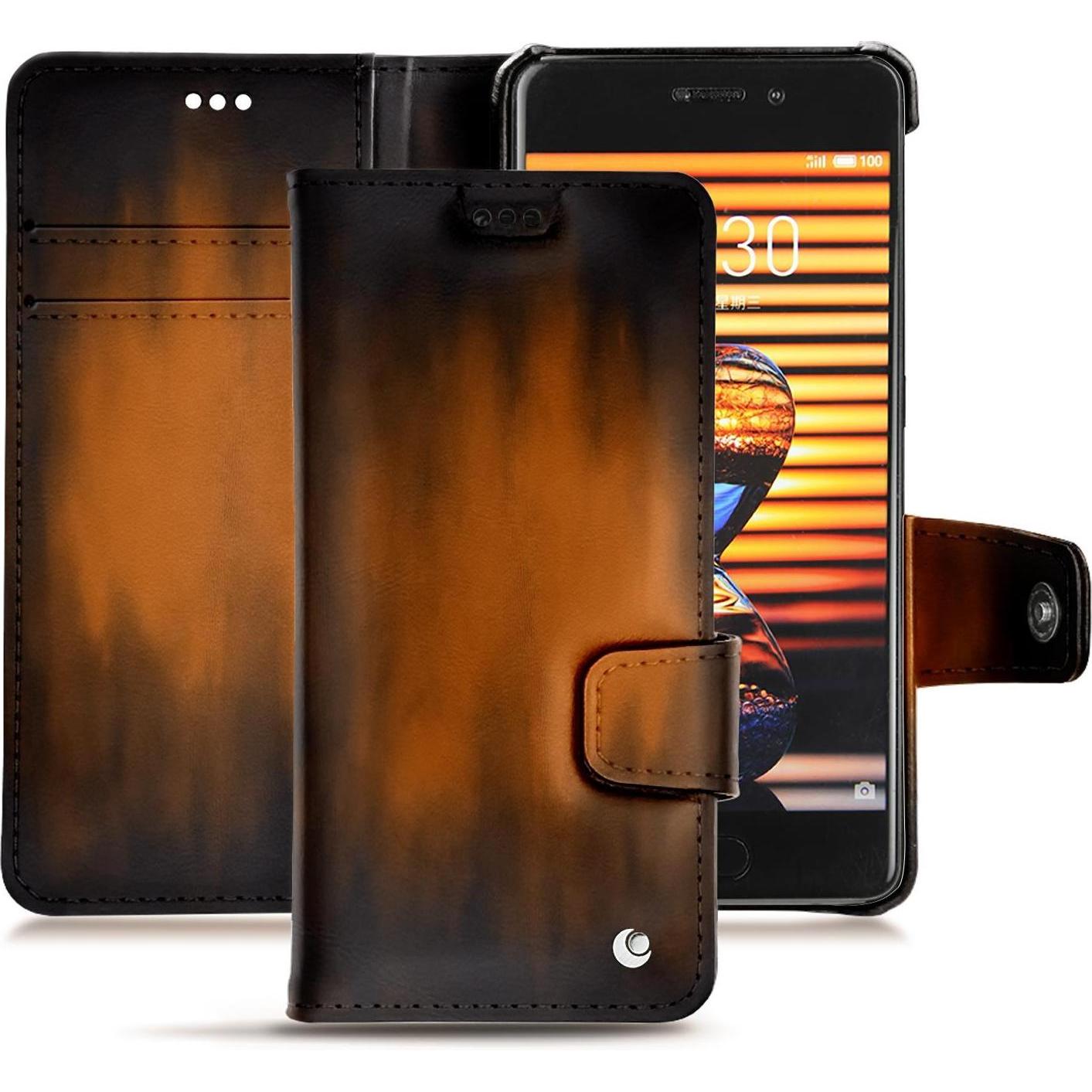 Thumbnail - Noreve Lederschutzhülle Wallet (Meizu Pro 7), Smartphone Hülle, Braun