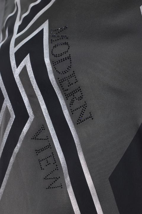 Produktbild Ulla Popken Shirt, Rhomben, Rundhals, Langarm, Gummisaum (58)