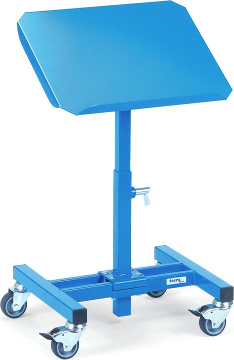 Fetra Support de matériel L510xl410mm hauteur réglable 500-775 mm bleu brillant, RAL 5007 mobile (150 kg)