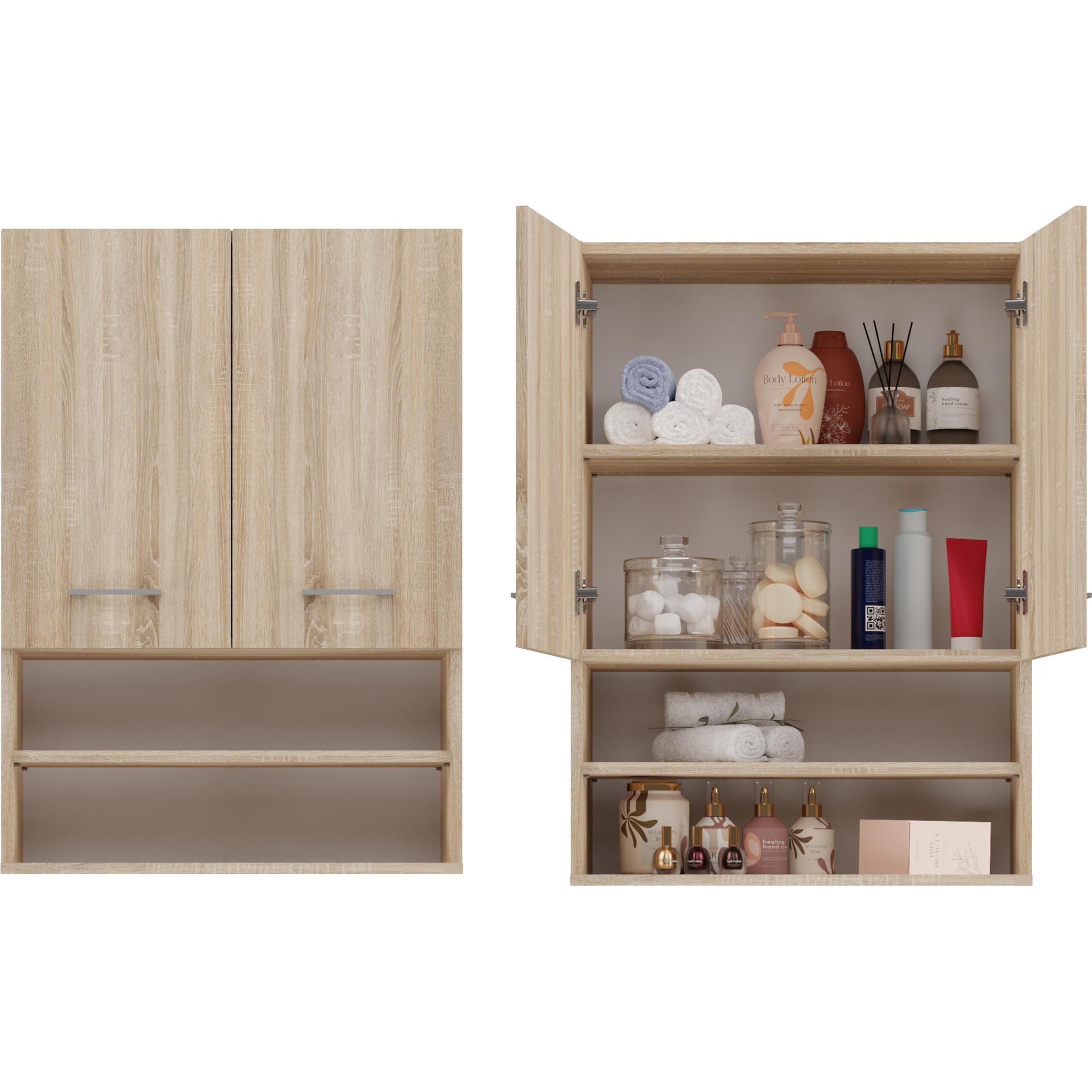 Topeshop, Badezimmerschrank, Schrank über der Waschmaschine POLA MINI DK 64x30xH90 Sonoma