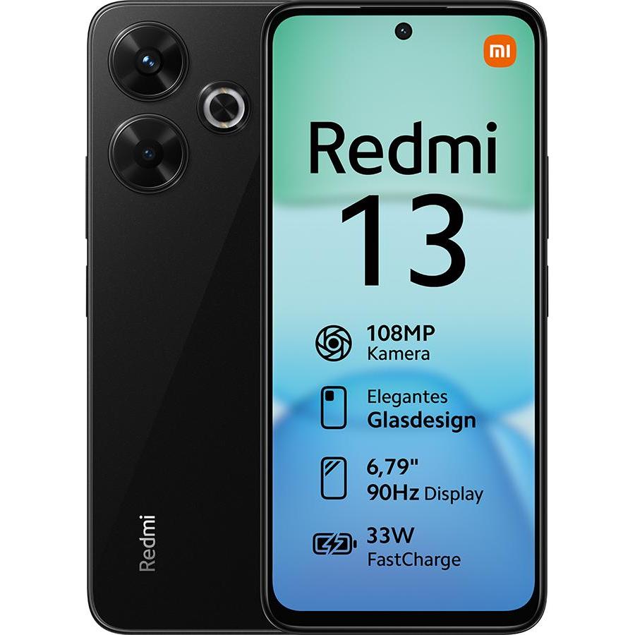 Thumbnail - Xiaomi Redmi 13 (256 GB, Midnight Black, 6.79", Hybrid Dual SIM, 108 Mpx, 4G), Smartphone, Schwarz