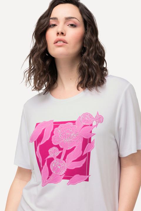 Produktbild Ulla Popken T-Shirt, Blume, Ziersteine, Rundhals, Halbarm (42, 44)
