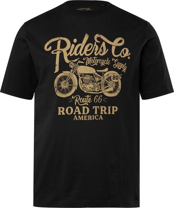JP1880 T-Shirt, Halbarm, Motorrad-Print, Rundhals