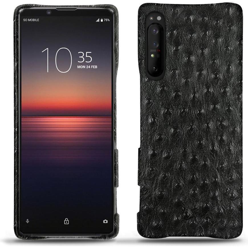 Noreve Lederschutzhülle (Sony Xperia 1 II), Smartphone Hülle, Schwarz