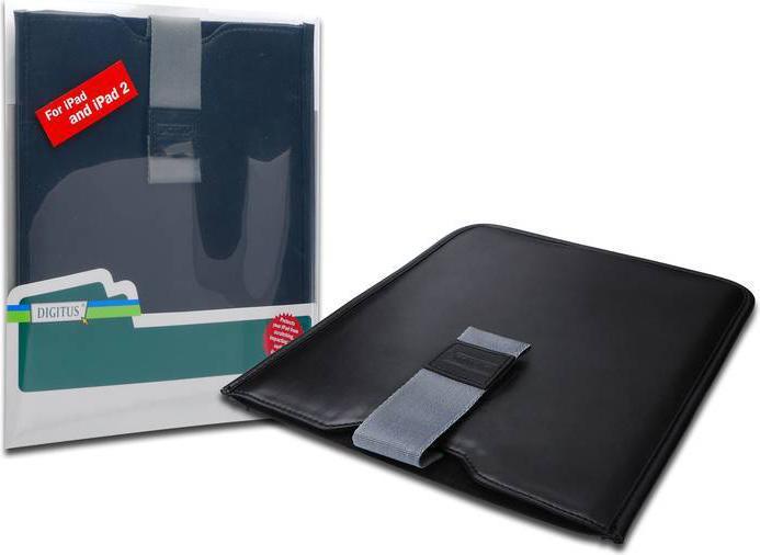 Image du produit Digitus Etui en cuir fin pour iPad iPad2 iPad3 noir avec sangle et fermeture velcro (iPad 2010 (1ère génération), iPad 2011 (2e gène))