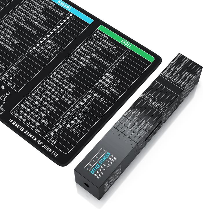 Immagine prodotto Titanwolf Mauspad XXL Speed Mousepad 900 x 400 x 3 mm, Schreibtischauflage, abwaschbar, MS Office Fitness (XXL)