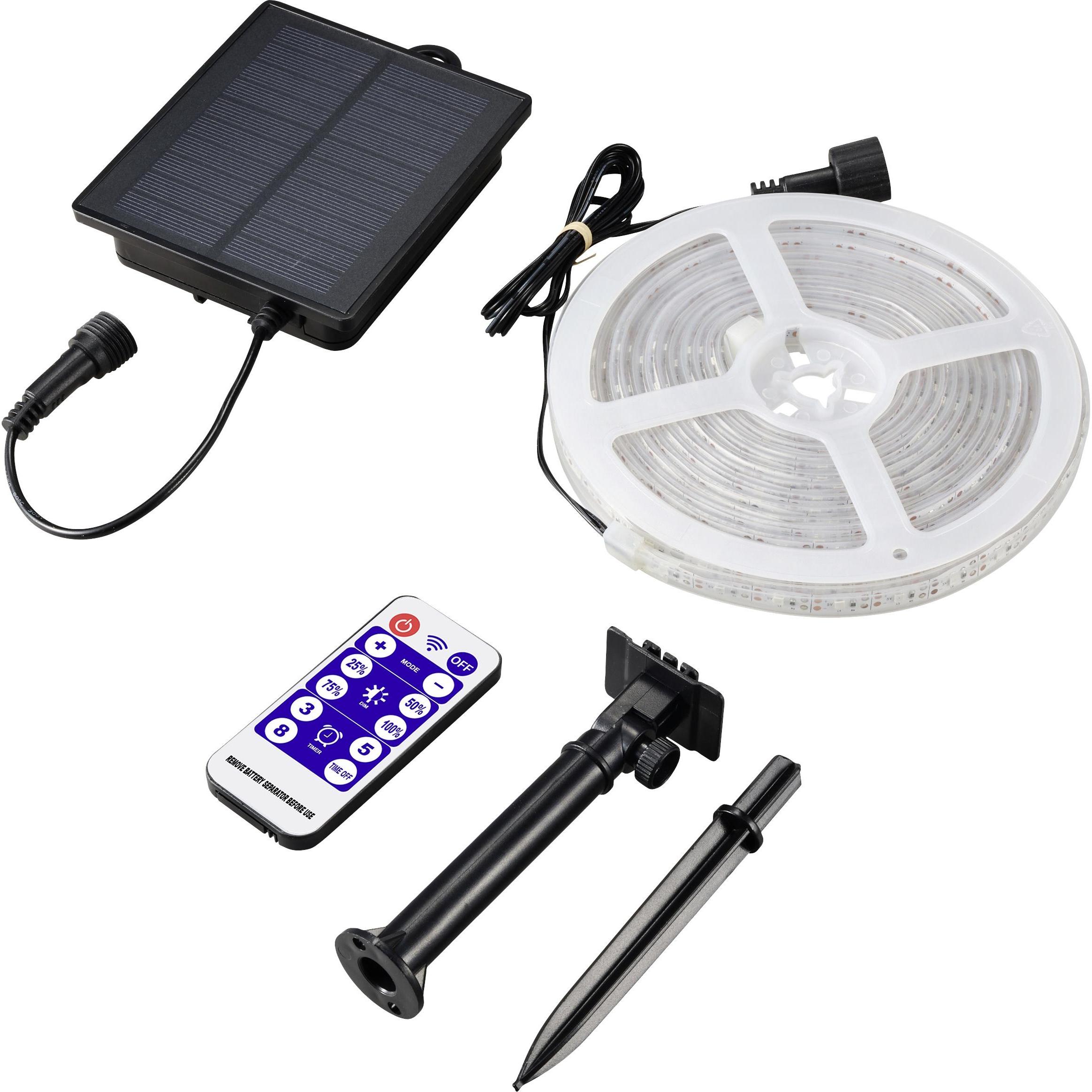 Sygonix, Gartenbeleuchtung, Solar-Lichtschlauch SY-5947266 LED 1.8 W RGB Transparent (18650 lm, IP44, IP67)