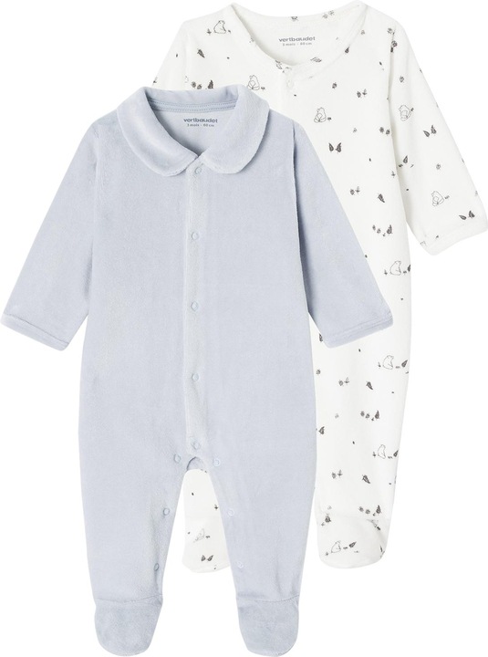 Actual product image Vertbaudet 2er-Pack Baby Samtstrampler mit Bio-Baumwolle (44)
