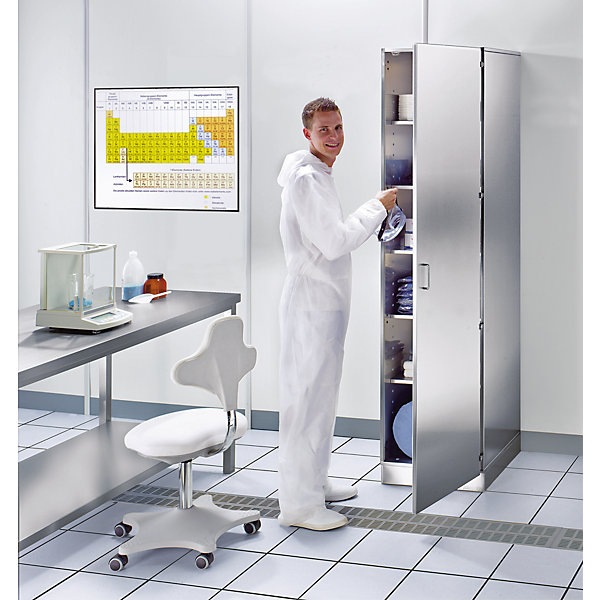 Produktbild kaiserkraft Reinraum-Hochschrank aus Edelstahl (40 x 58.5 x 200 cm)