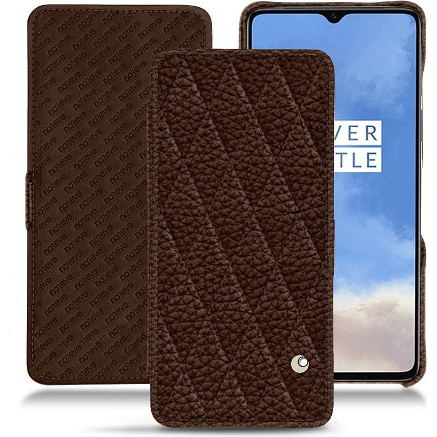 Noreve Lederschutzhülle horizontal (OnePlus 7T), Smartphone Hülle, Braun