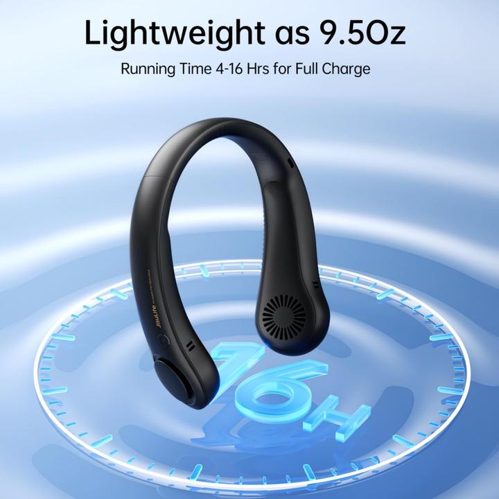 Produktbild Jisulife Tragbarer Nackenventilator mit 5 Geschwindigkeiten (25 dB)