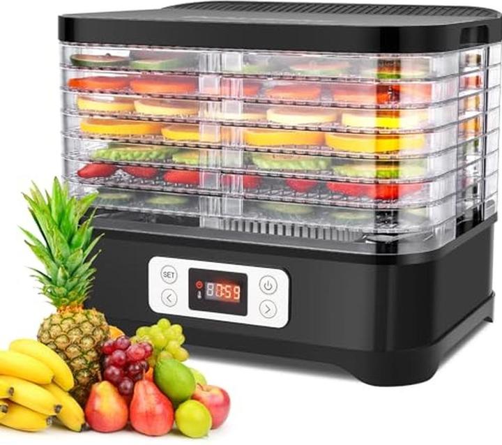Meykey Food Dehydrator with Temperature Control, Digital Display, Timer, BPA-Free