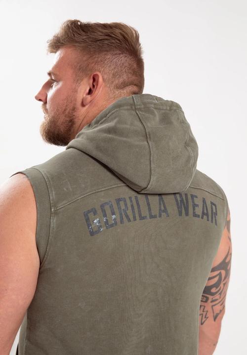 Immagine prodotto Gorilla Wear Silverdale Ärmelloser Kapuzenpullover - Armeegrün (XXL)