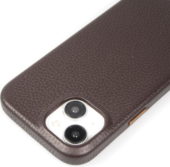 Image du produit PhoneLook Coque Cuir de veau luxe grainé intégral avec boutons métalliques et MagSafe foncé (Apple iPhone 15)