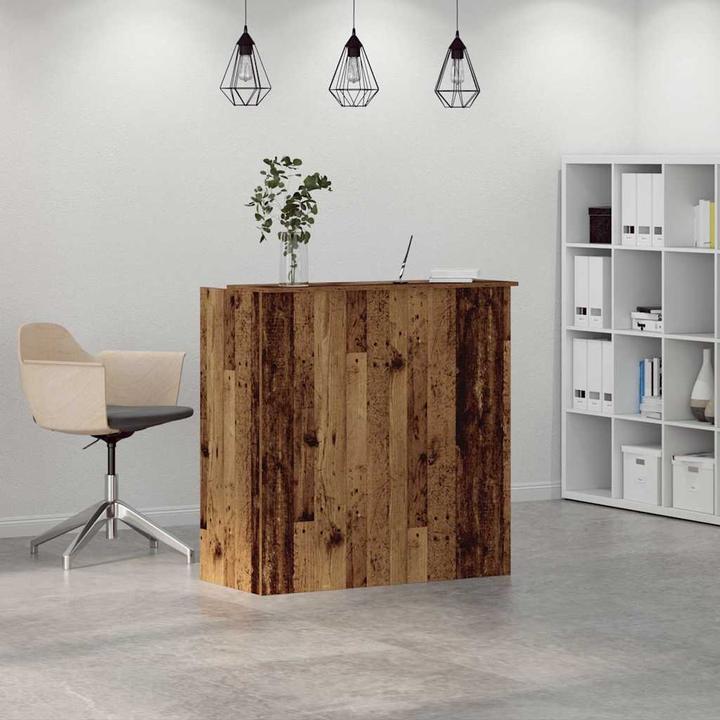 Actual product image vidaXL Reception counter in reclaimed wood look 100x50x103.5 cm wood-based material