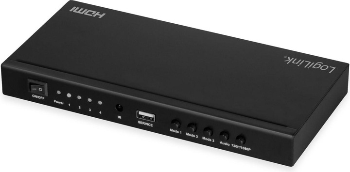 Produktbild LogiLink HDMI-Switch 4x1-Port, Multiviewer, 1080p/60 Hz, Scaler, Seamless, RC