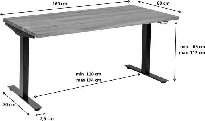 Produktbild Kare Design Schreibtisch Office Symphony Eiche Schwarz 160x80 (160 x 80 x 76 cm)