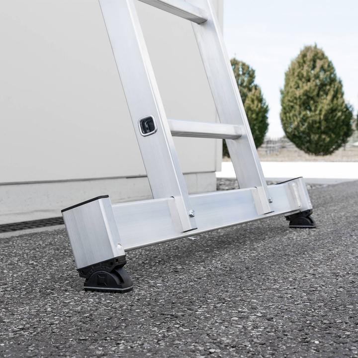 Produktbild Munk Klappleiter 2-teilig mit nivello-Traverse 2x4 Sprossen (Stehleiter, 250 cm)