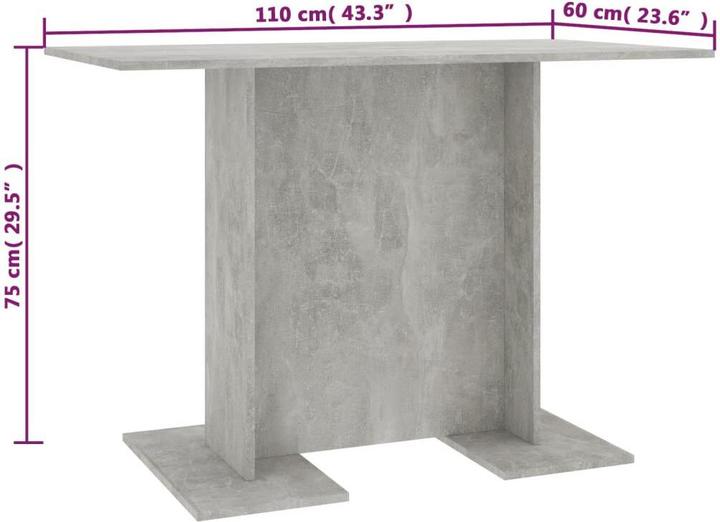 Image du produit vidaXL Esstisch (110 x 60 x 75 cm)