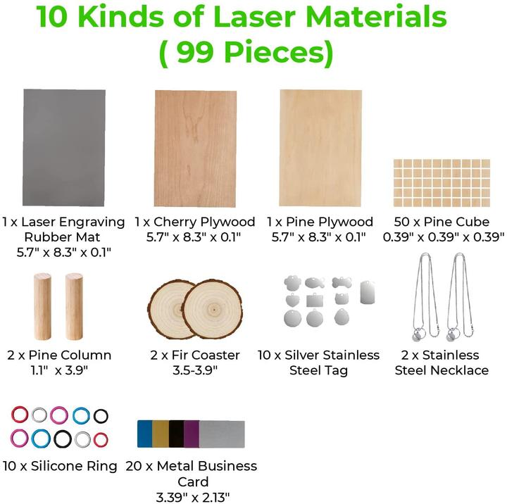 Actual product image XTool Laser Material Pack