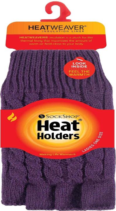 Actual product image Heat Holders Winter Strick Handschuhe Fingerlos, Plush Fleece Gefüttert (One size)