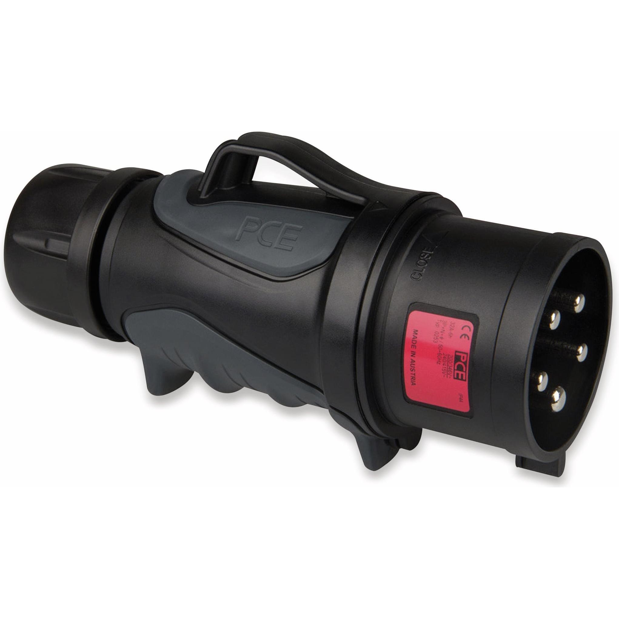 PCE, Netzstecker + Netzkupplung, CEE-Stecker GRIP TT Midnight, 32 A, 5-polig (CEE 16/5)