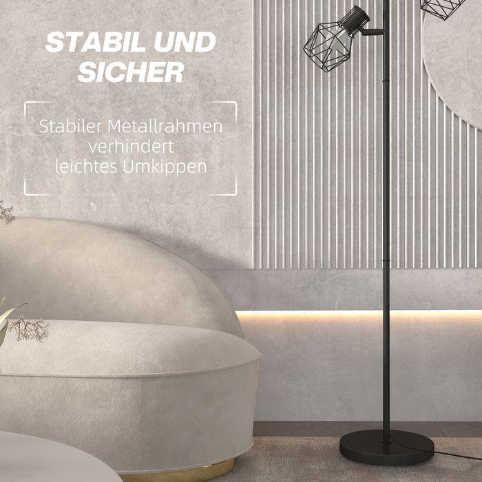 Actual product image Swisshandel24 Stehleuchte, Stehlampe mit 3 E27 Fassungen, 3 Flammen für Wohnzimmer, Schwarz (E27)