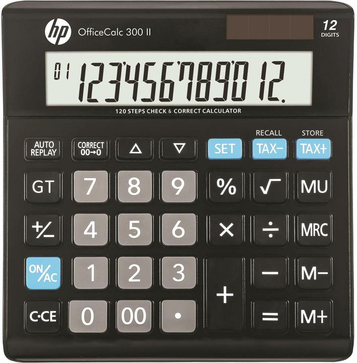 HP OfficeCalc 300 II bureaucalculator zwart (Batterijen, Zonnecellen)